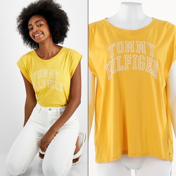 Tommy Hilfiger Sleeveless Muscle T-Shirt Deep Maize - Picture 1 of 5